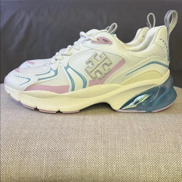 Tory Burch White and Pink Sneakers - Picture 4 of 6